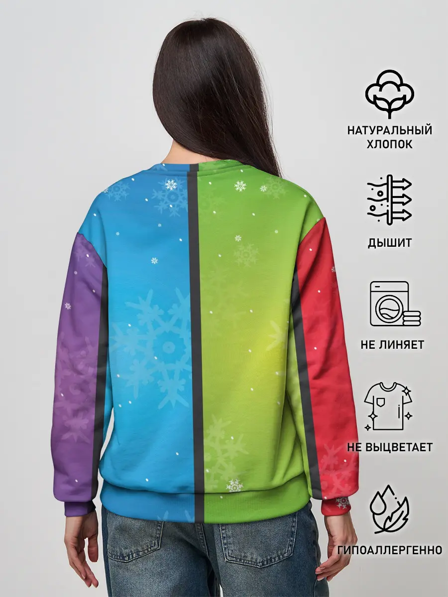 Женский свитшот / Цветное рождество Snowflake