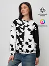 Женский свитшот / черно-белый камуфляж