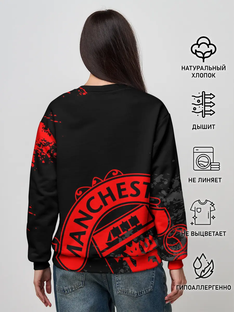Женский свитшот / МАНЧЕСТЕР ЮНАЙТЕД КРАСНЫЙ ЛОГО