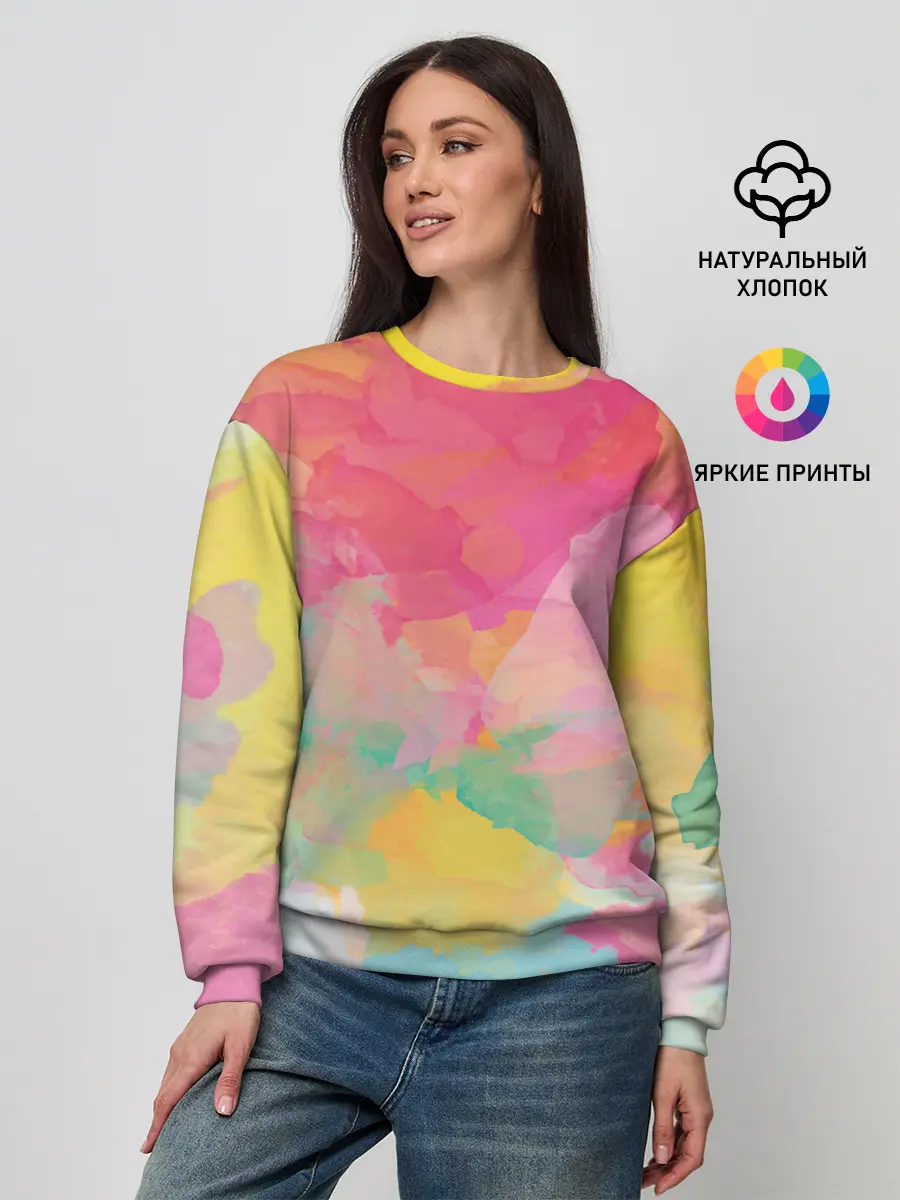 Женский свитшот / Радужная акварель
