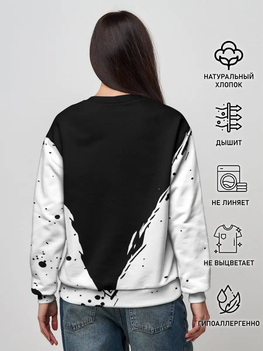 Женский свитшот / Черно-белый Сайтама One Punch-Man