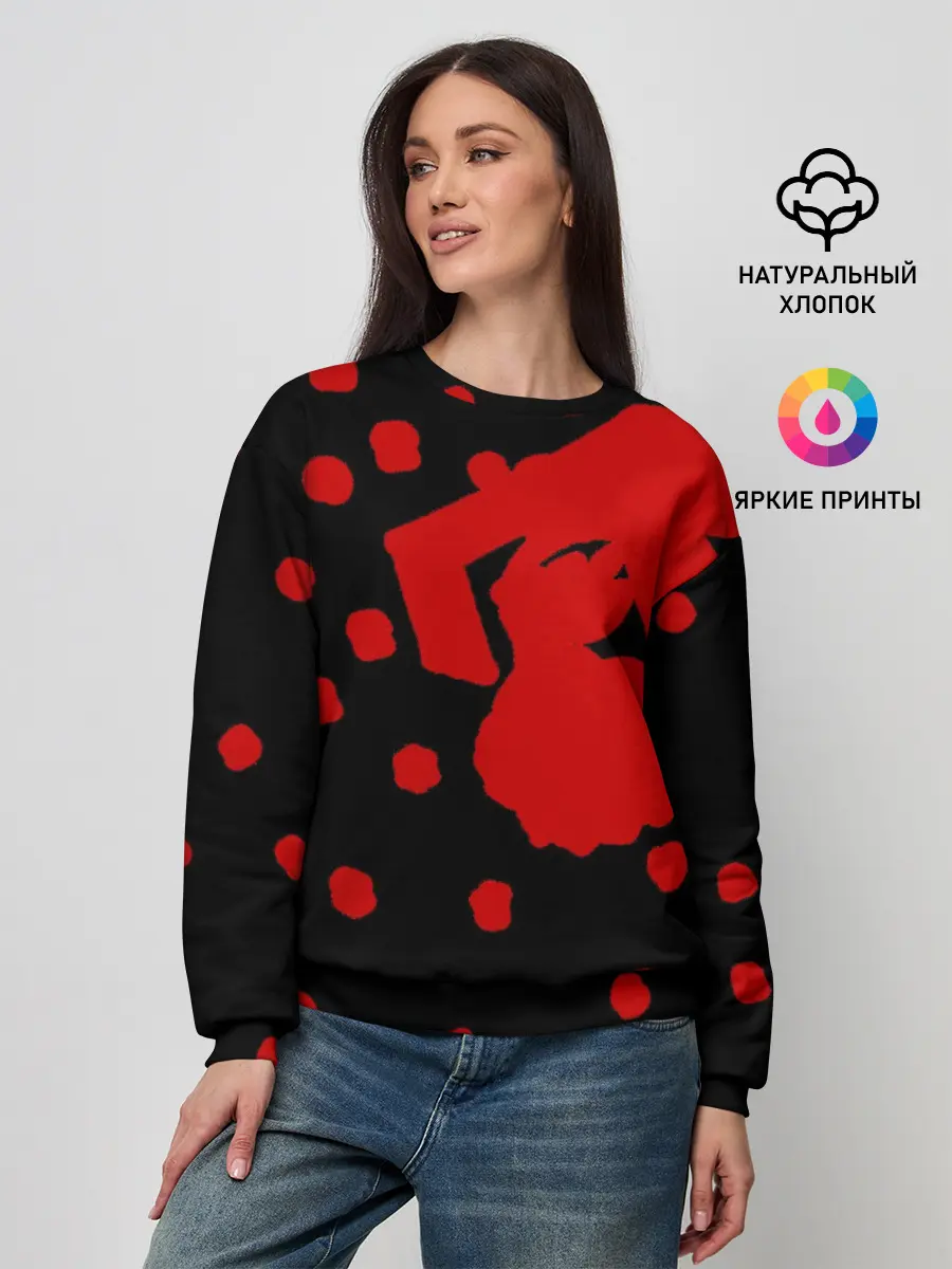 Женский свитшот / Japanese characters and a face