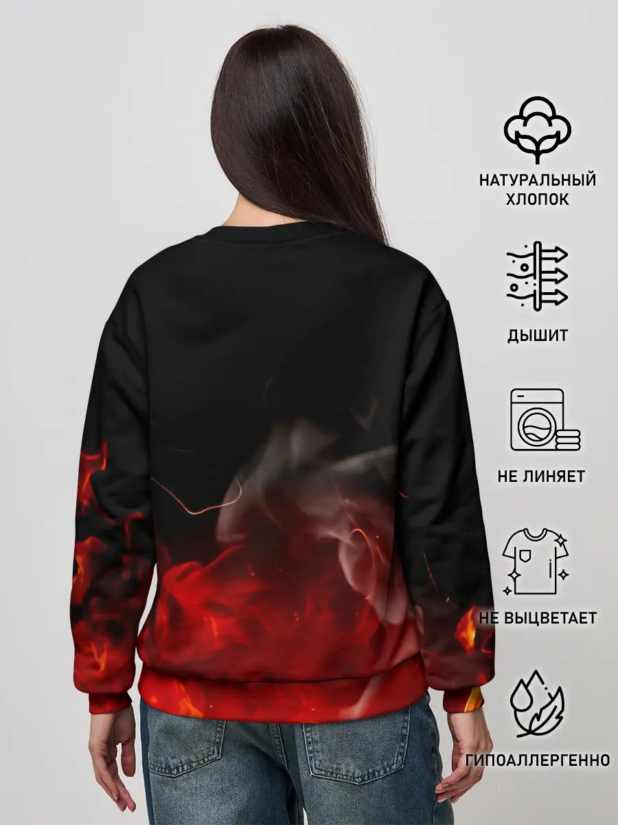 Женский свитшот / Зоро и Луффи в огне One Piece