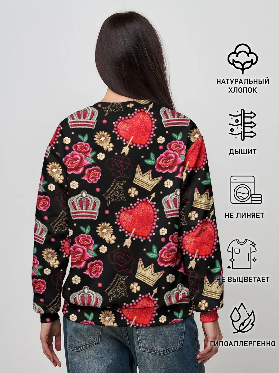 Женский свитшот / Корона и розы