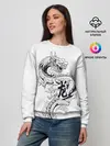Женский свитшот / Китайский дракон на белом фоне