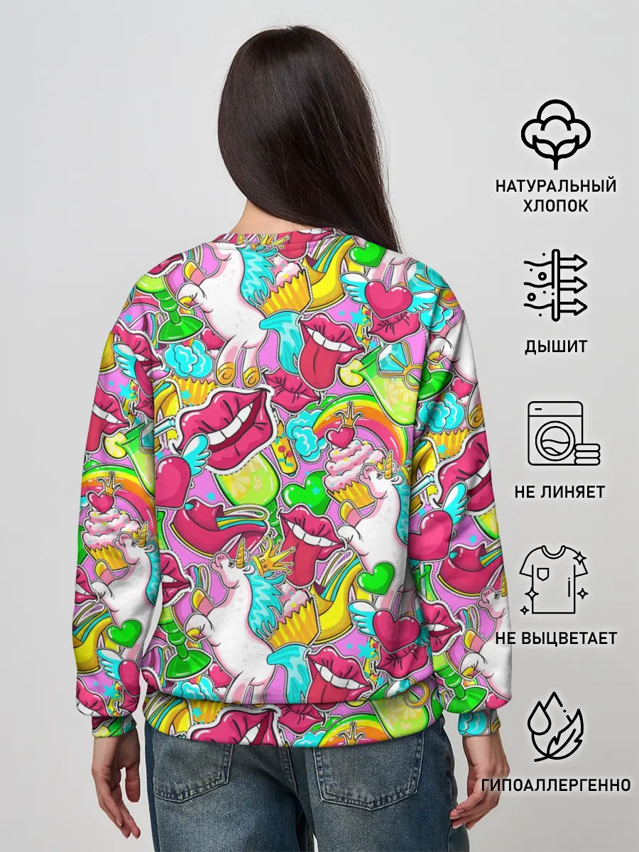 Женский свитшот / Губы фреш