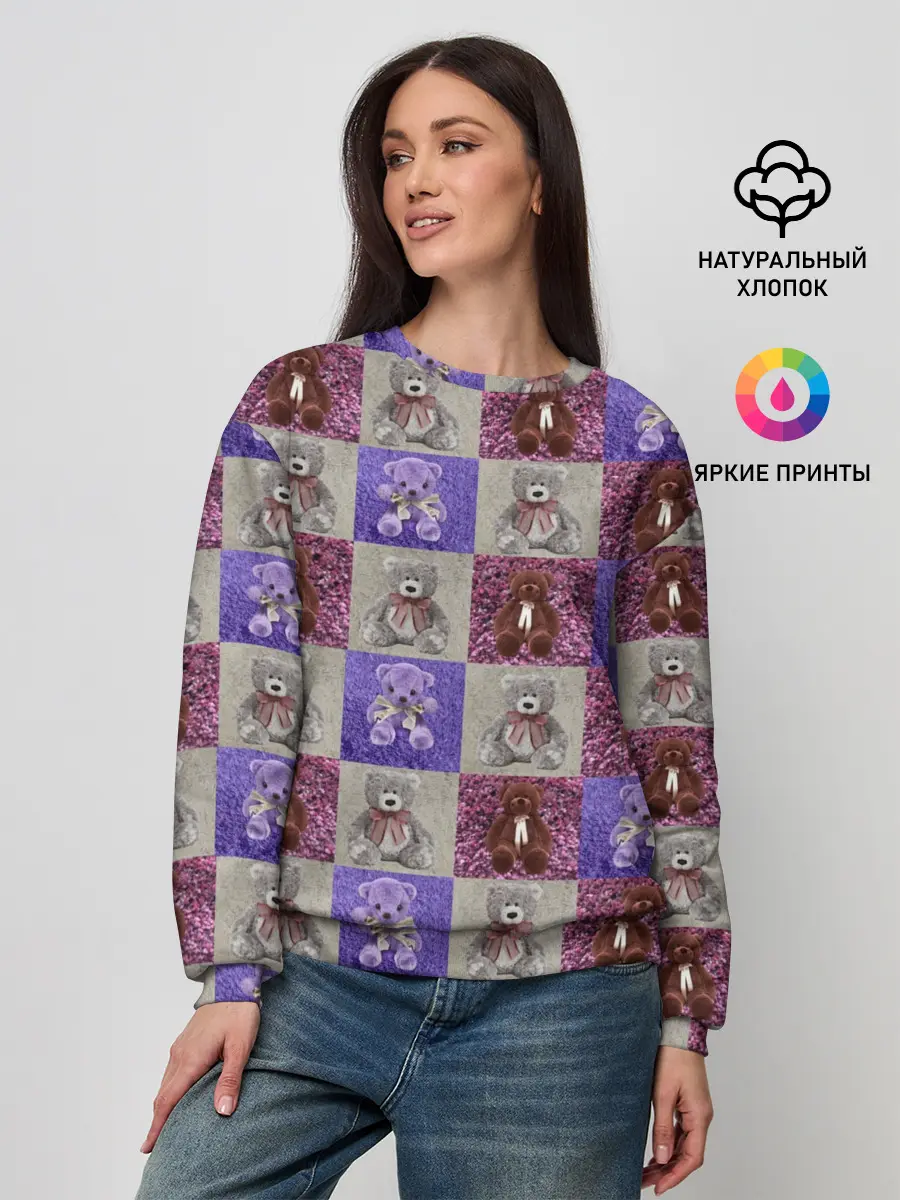 Женский свитшот / Медведи на ковре