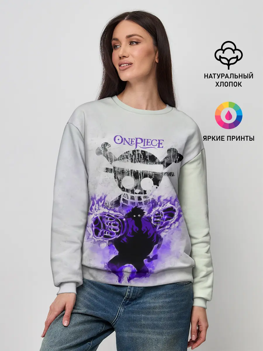 Женский свитшот / Пламенный резиновый Луффи | One Piece