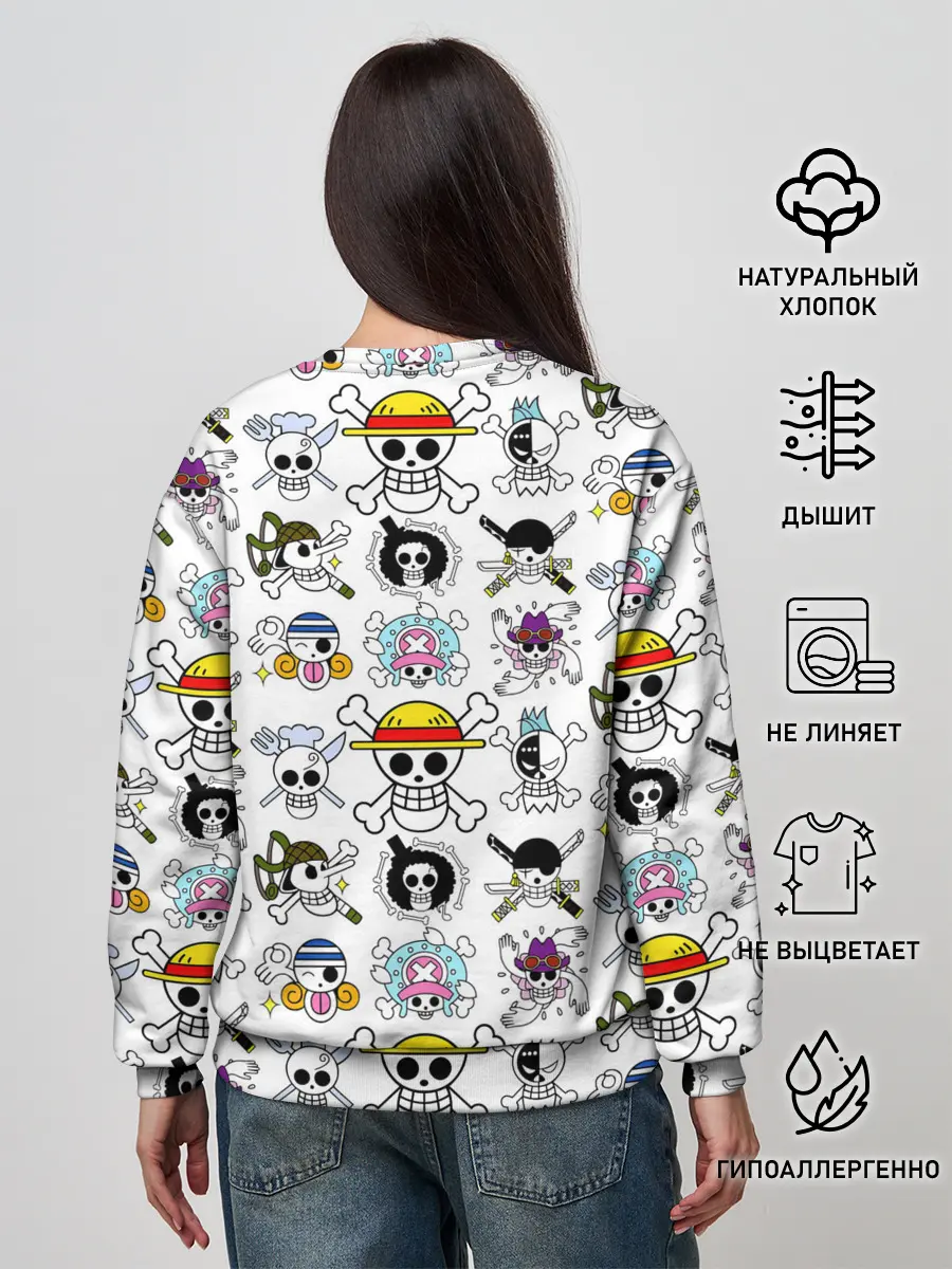 Женский свитшот / Веселые Роджеры пиратов Соломенной Шляпы