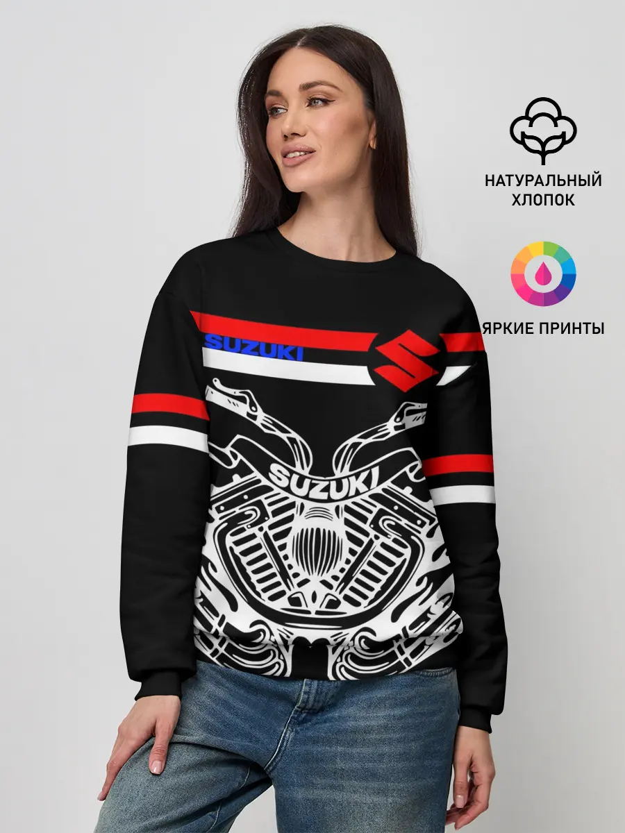 Женский свитшот / SUZUKI / СУЗУКИ / BIKER