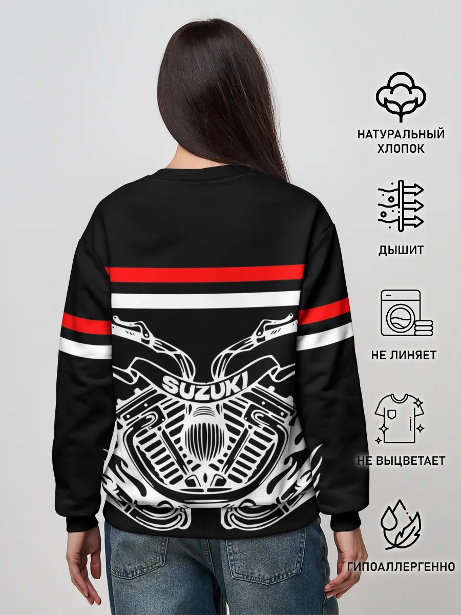 Женский свитшот / SUZUKI / СУЗУКИ / BIKER