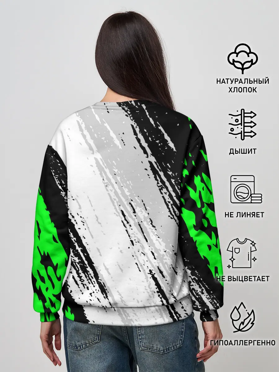 Женский свитшот / KAWASAKI / КАВАСАКИ / SPORT