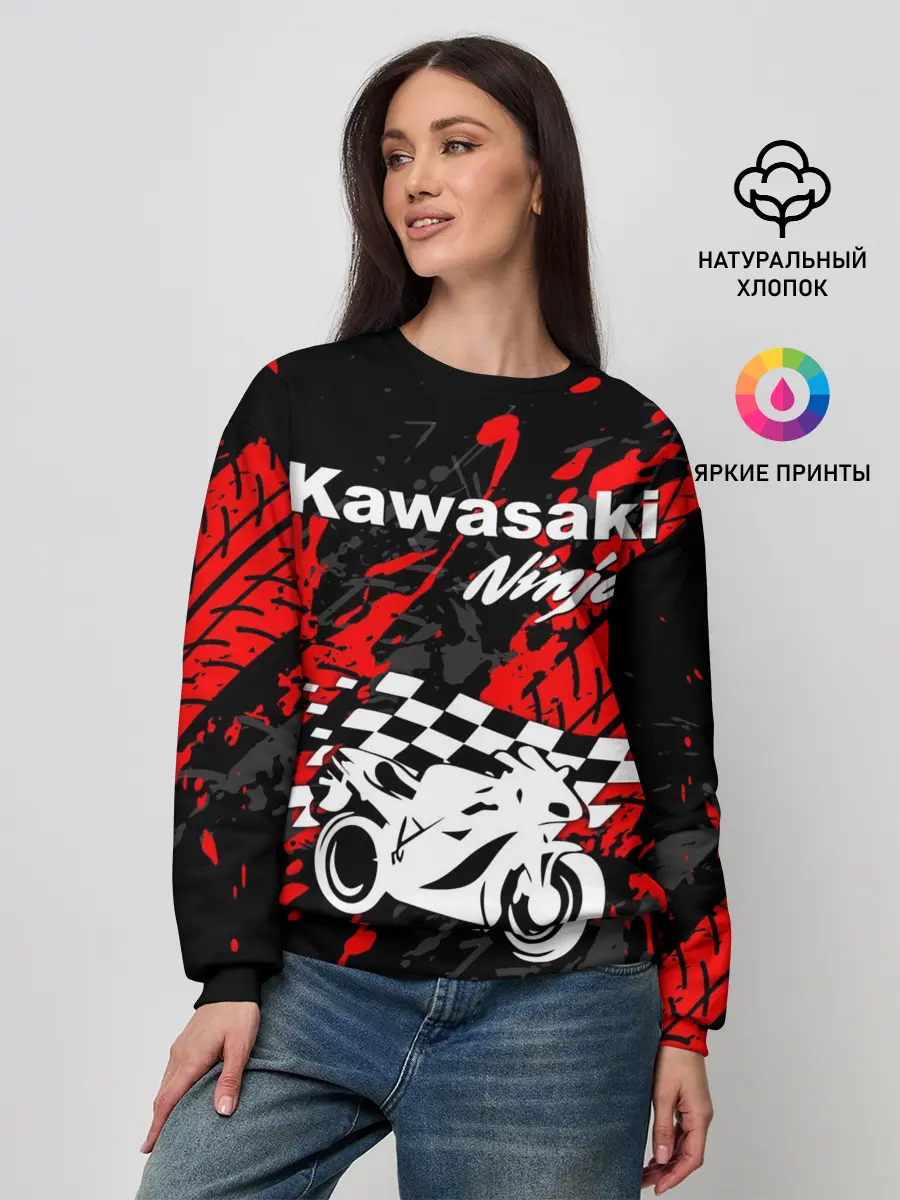 Женский свитшот / KAWASAKI NINJA / КАВАСАКИ