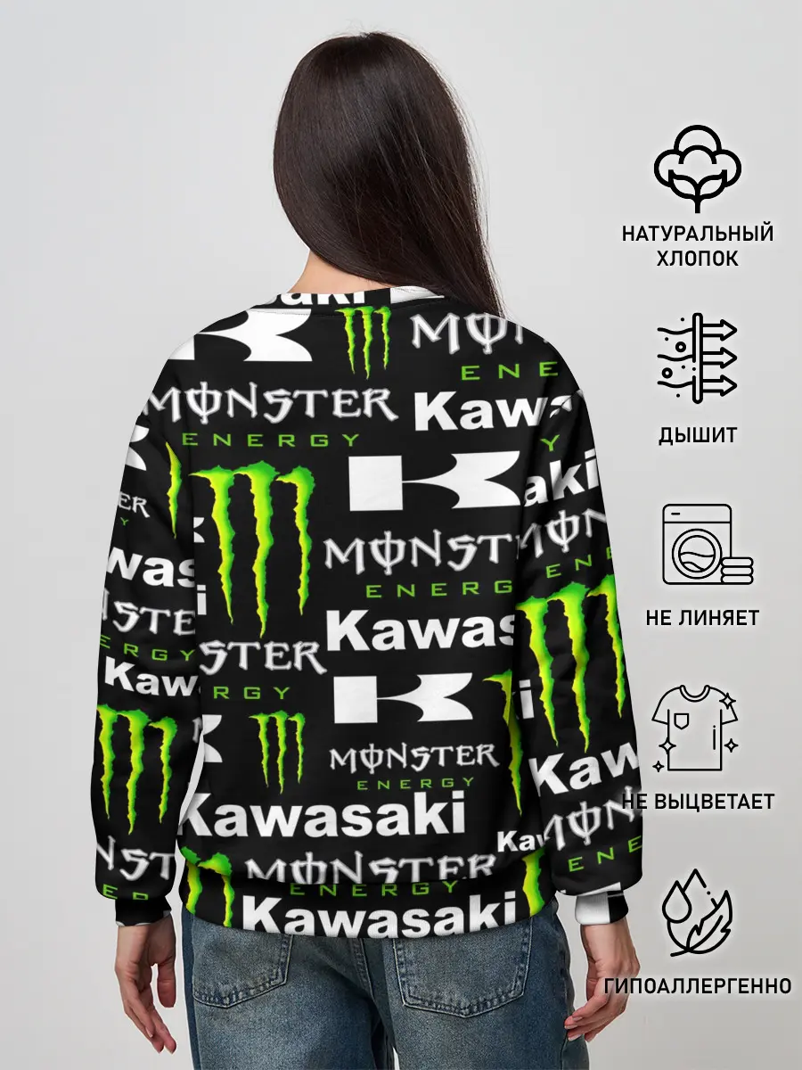 Женский свитшот / KAWASAKI X MONSTER ENERGY