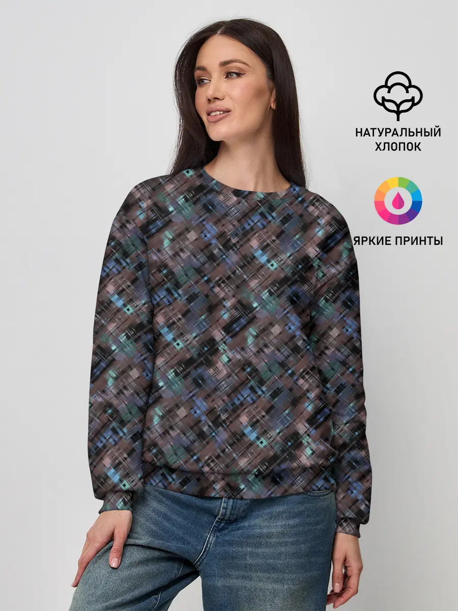 Женский свитшот / Коричневый абстрактный узор