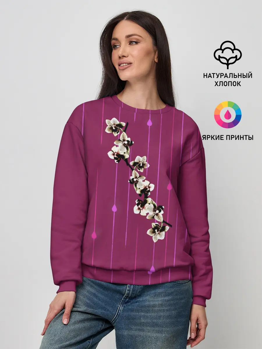 Женский свитшот / Орхидеи
