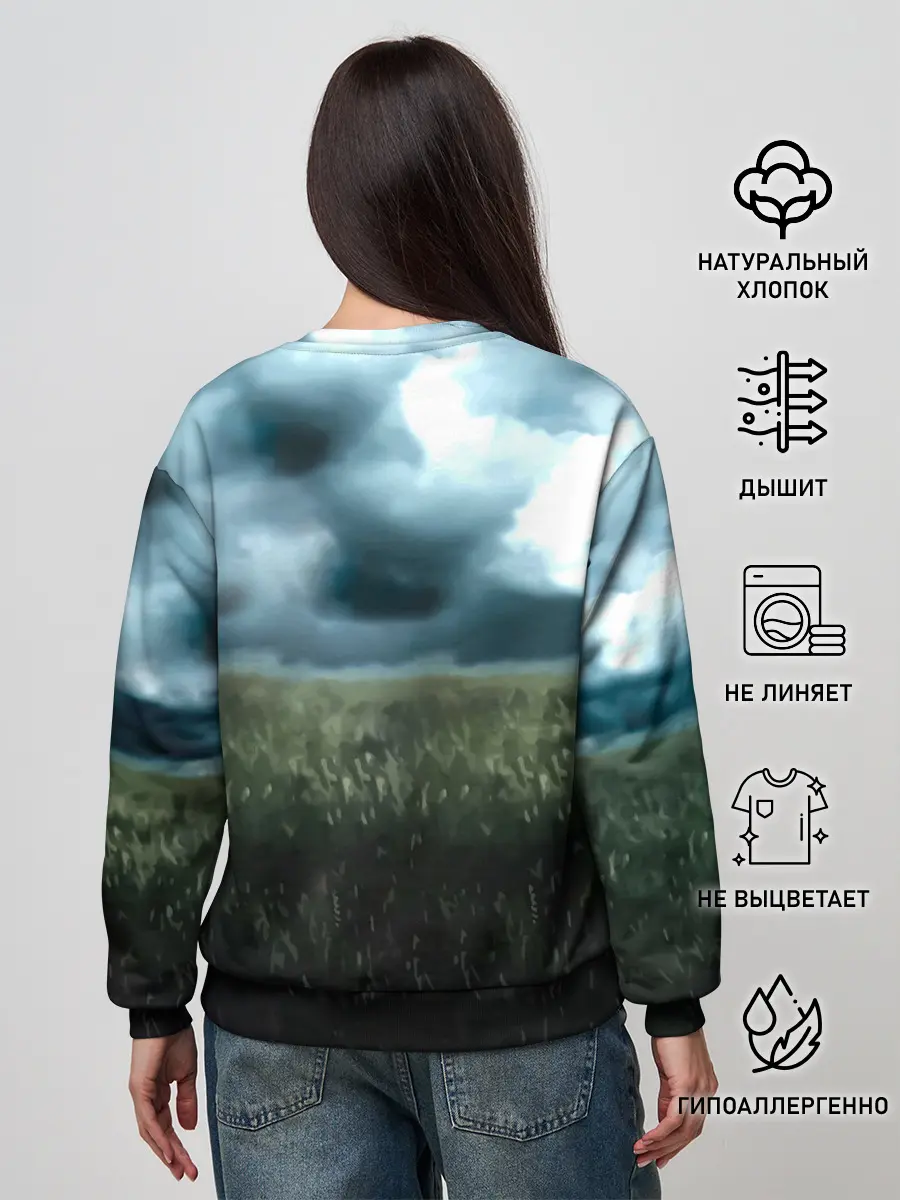 Женский свитшот / Луффи в поле. One Piece