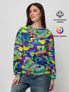 Женский свитшот / Камуфляж в ярких тонах