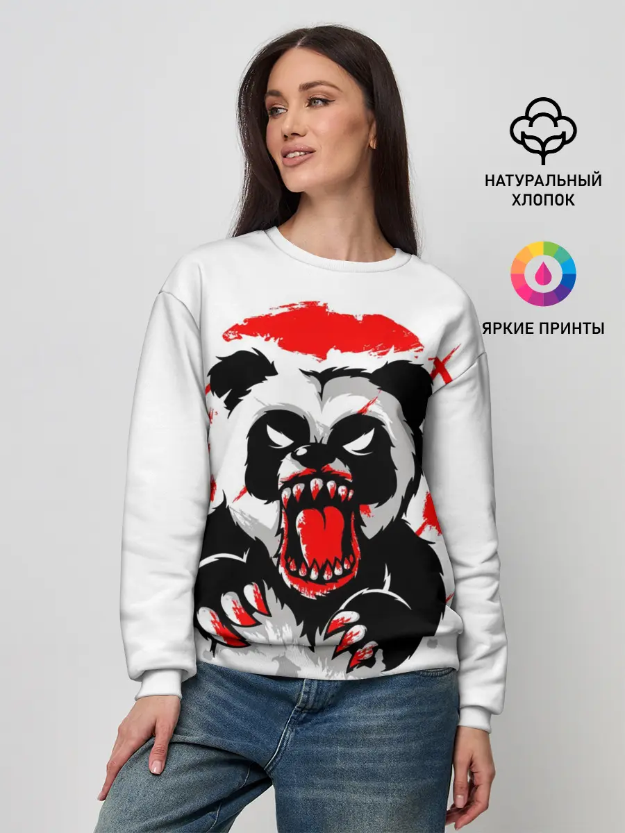 Женский свитшот / Злая Кровавая Панда
