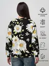Женский свитшот / Ромашки на черном фоне