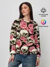Женский свитшот / Черепа и цветы