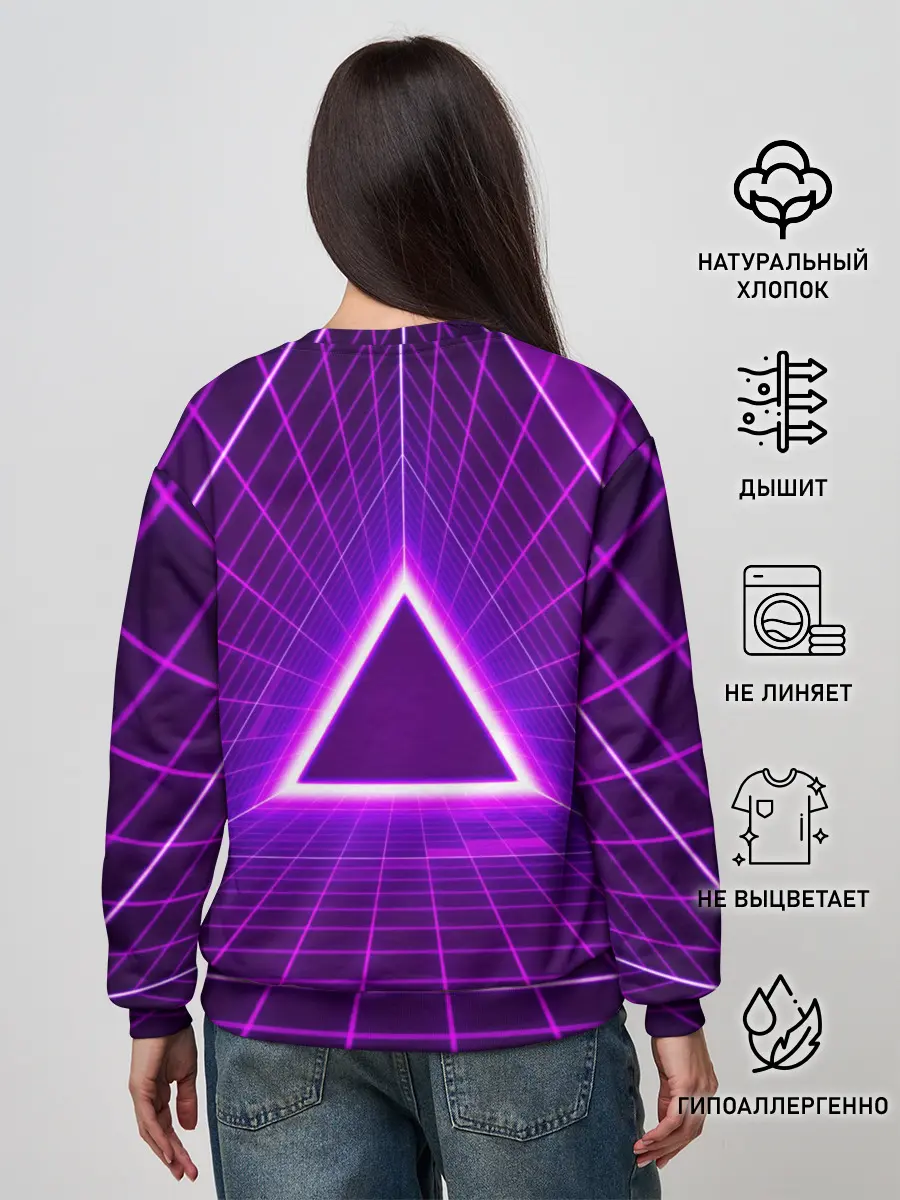 Женский свитшот / Фон в стиле ретро 80-х