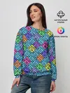 Женский свитшот / Неоновый яркий абстрактный узо
