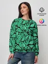 Женский свитшот / Зеленый абстрактный узор
