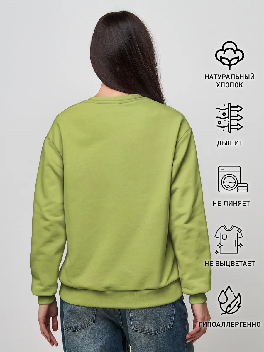 Женский свитшот / Кот и цветы