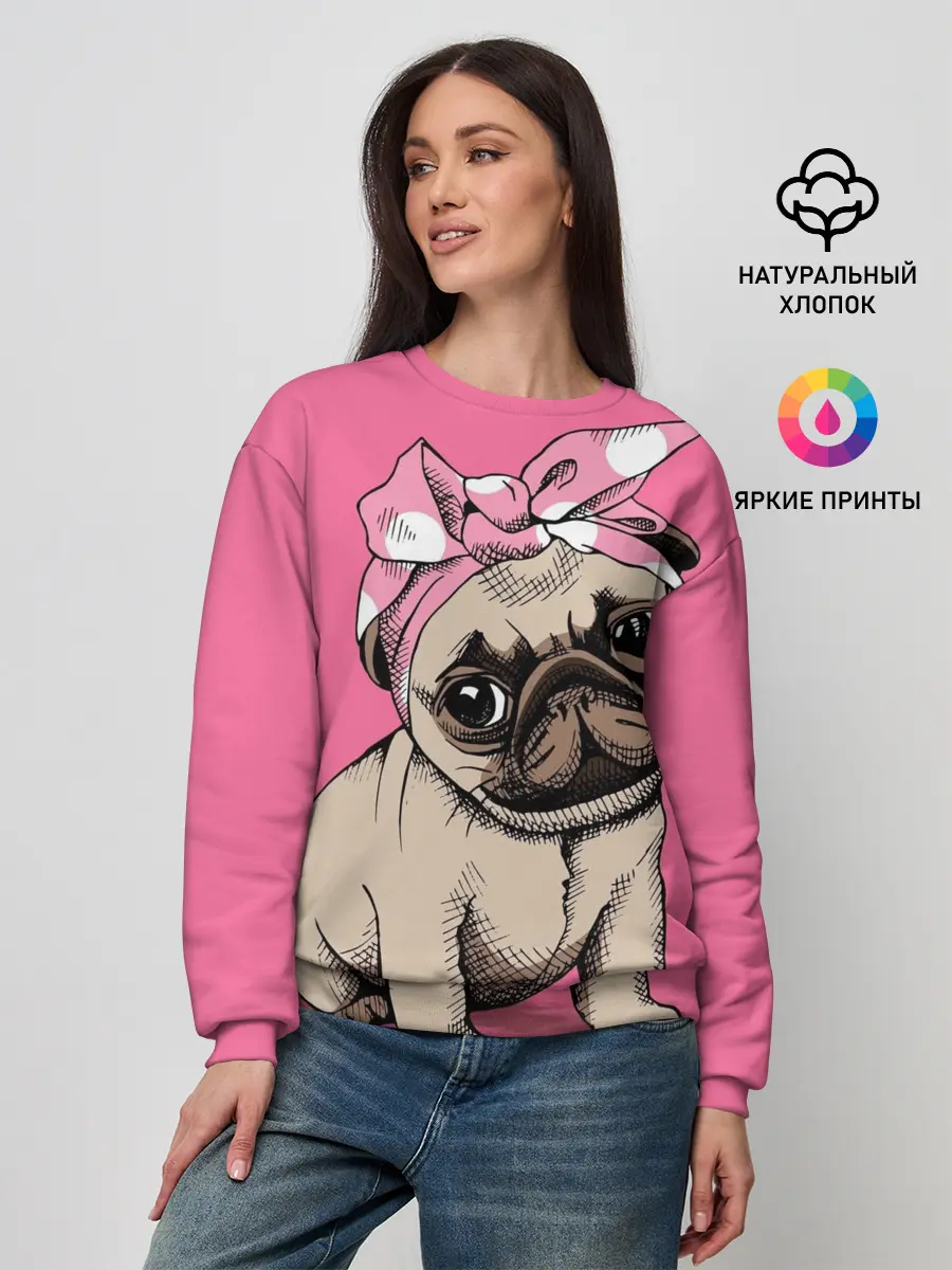 Женский свитшот / Мопс | собака