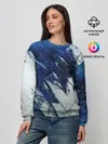 Женский свитшот / Серо-синее абстрактное