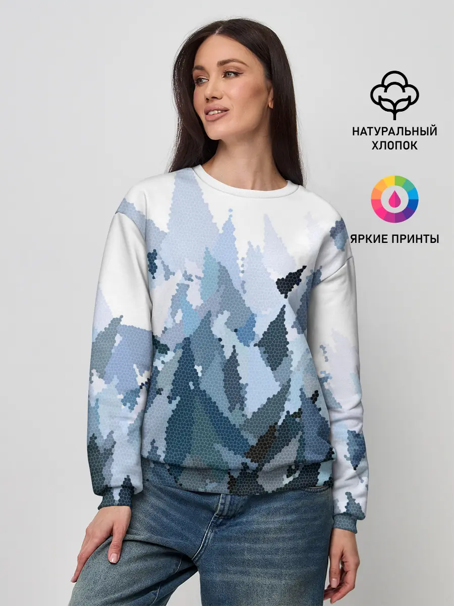 Женский свитшот / Абстрактная мазаика витраж