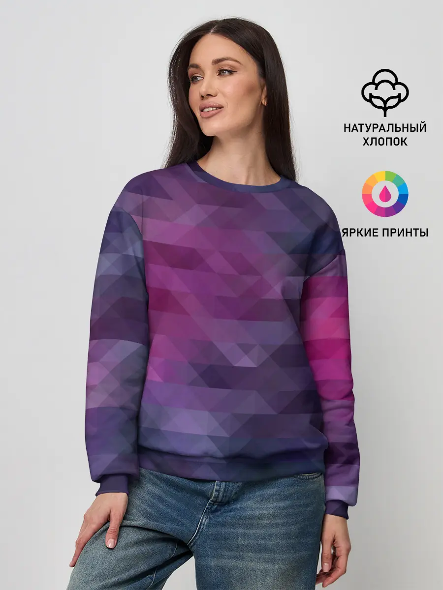 Женский свитшот / Фиолетово-бордовый узор