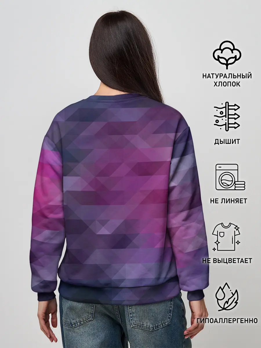 Женский свитшот / Фиолетово-бордовый узор