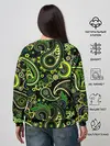 Женский свитшот / Ярко зеленые славянские узоры
