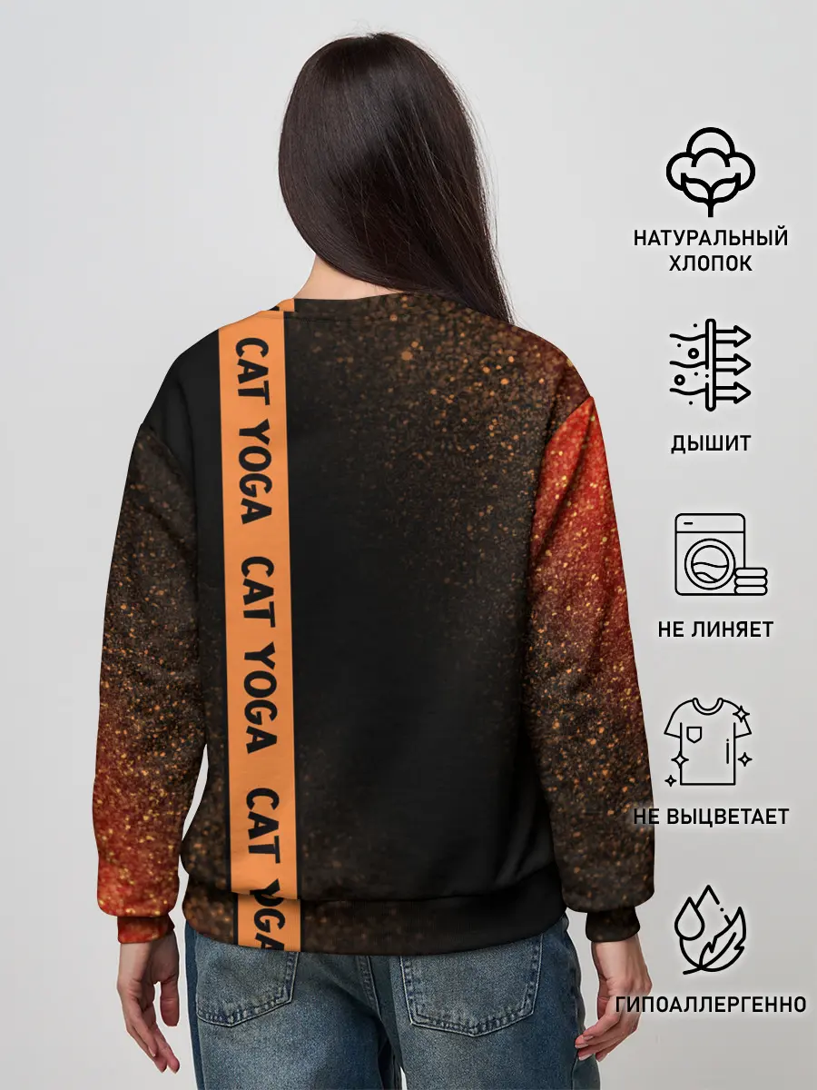 Женский свитшот / Йога Кошка - Шум