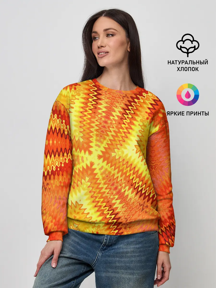 Женский свитшот / Желто-оранжевая абстракция