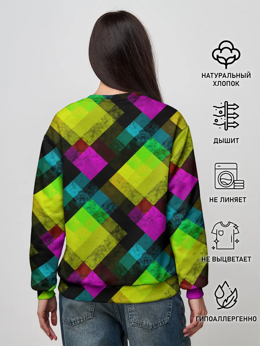 Женский свитшот / Абстрактный разноцветный узор