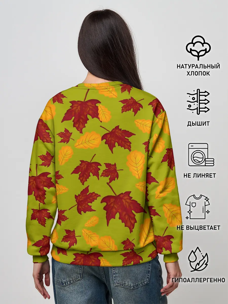 Женский свитшот / осенние листья клён и дуб