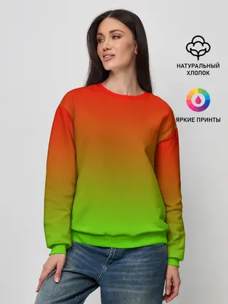 Женский свитшот / Градиент Яблоко