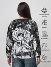 Женский свитшот / Черно-белый узор. Маки.
