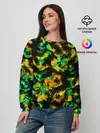 Женский свитшот / Абстрактный желто-зеленый узор