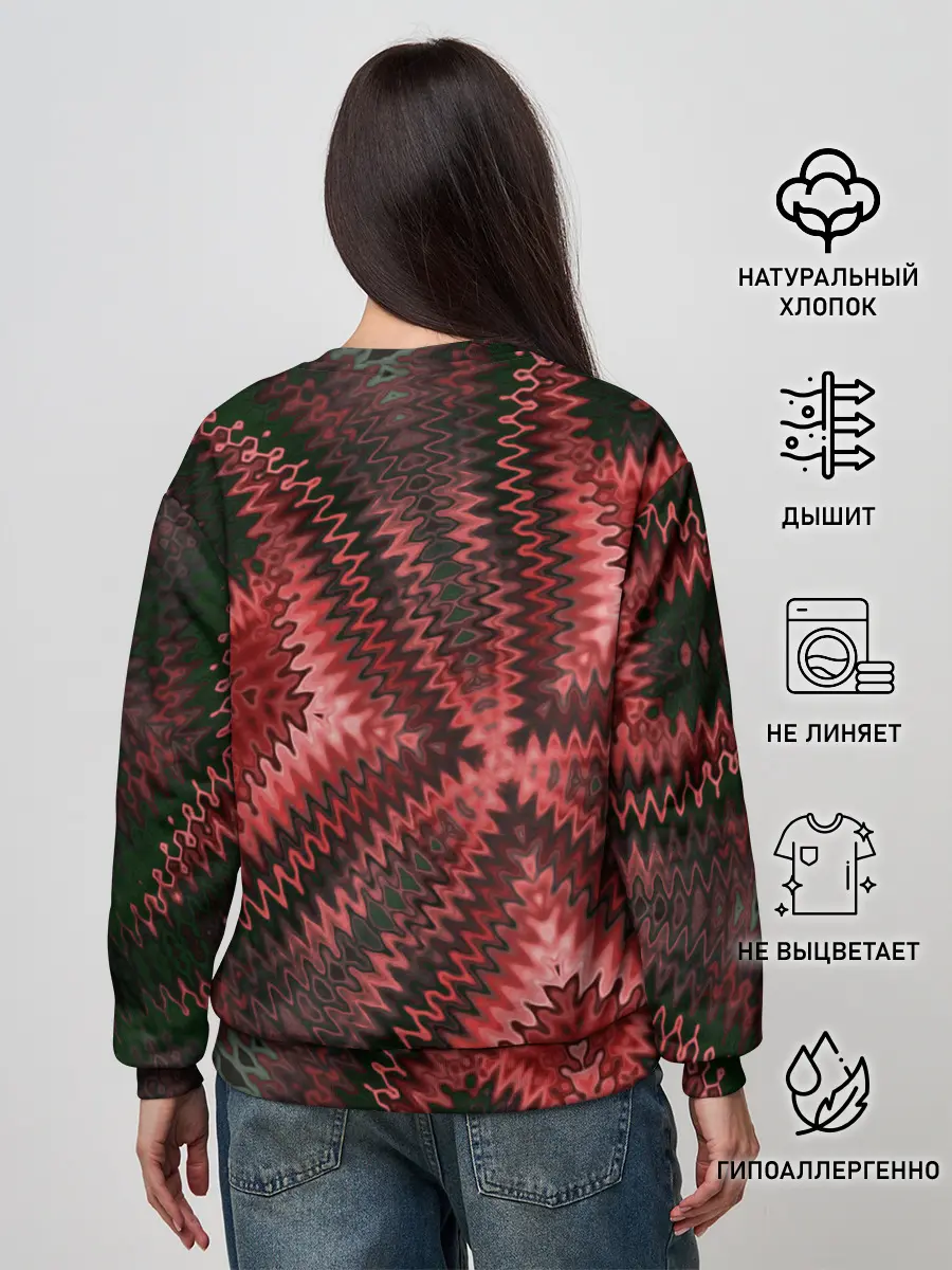 Женский свитшот / Серо-коричневый узор