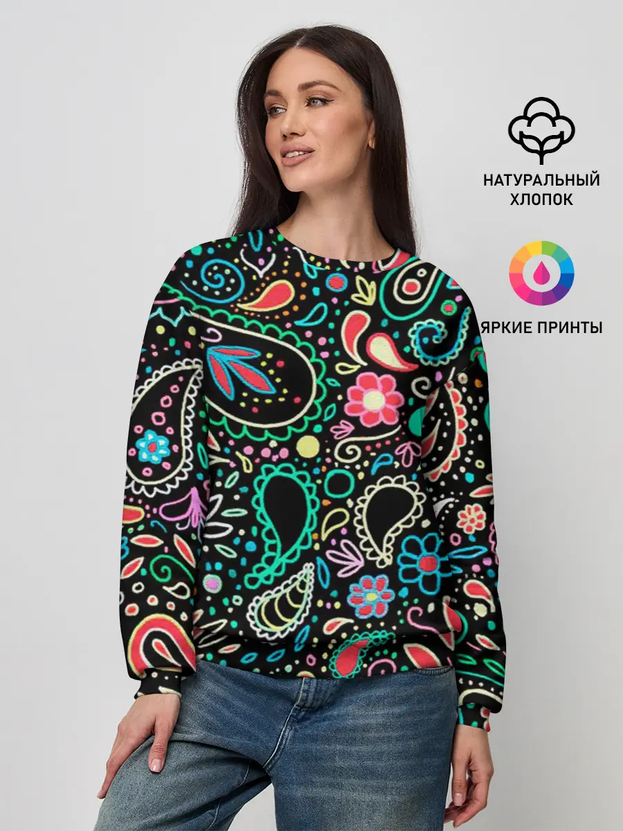 Женский свитшот / Славянские узоры в новом цвете