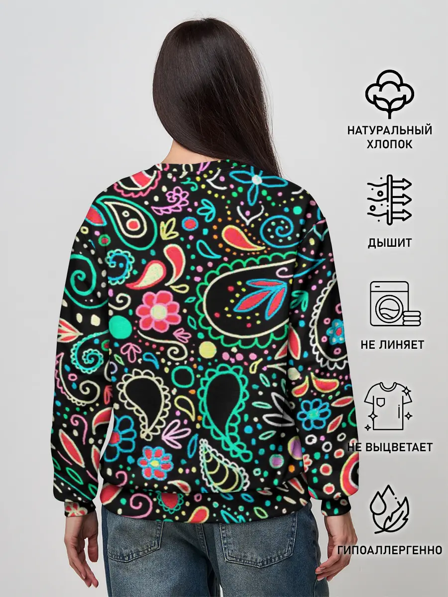 Женский свитшот / Славянские узоры в новом цвете