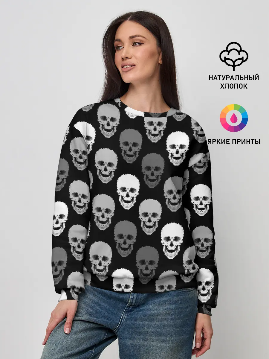 Женский свитшот / Черно-белый готический