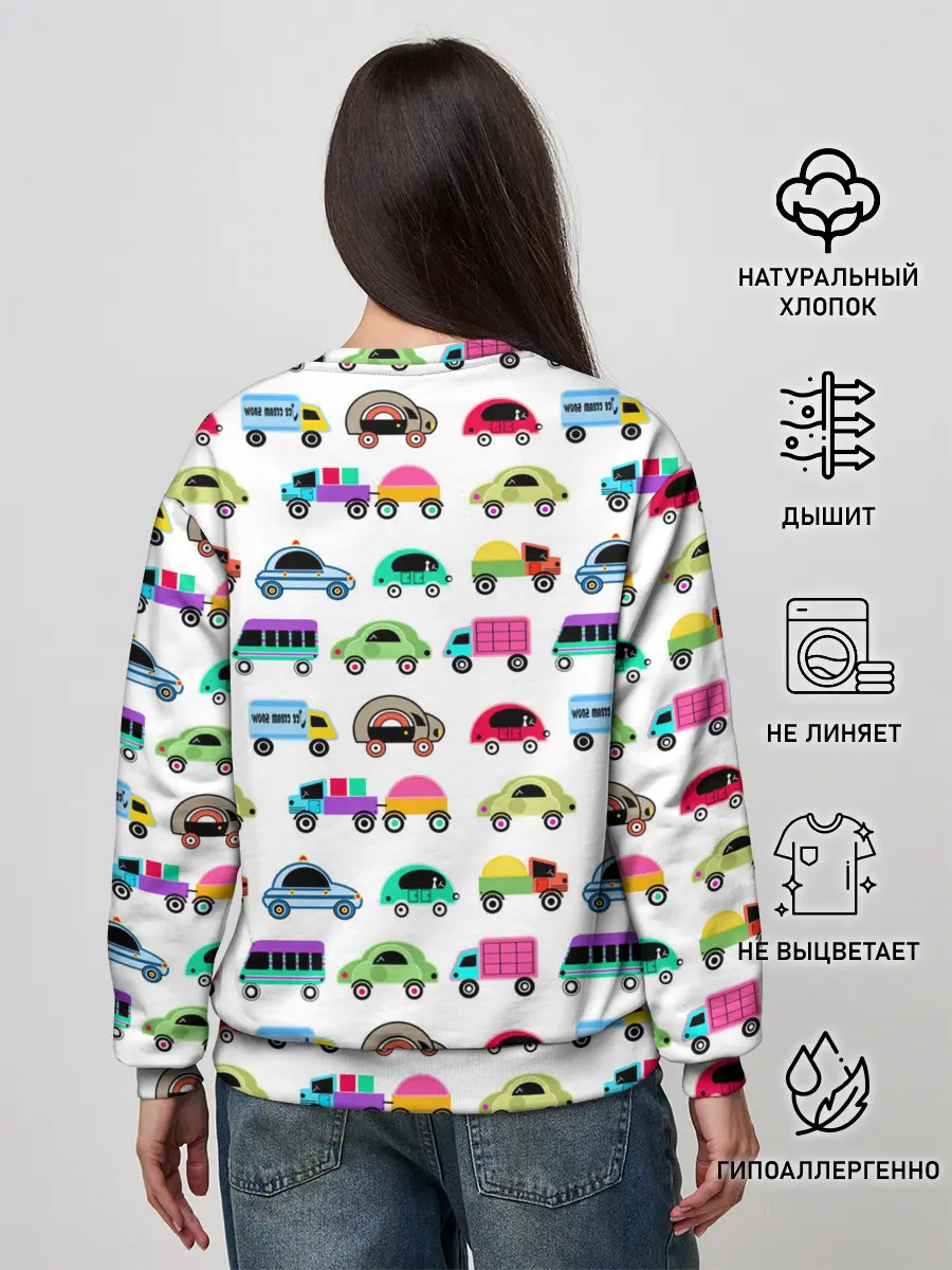Женский свитшот / Веселые машинки