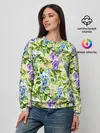 Женский свитшот / Глициния на бежевом фоне