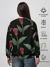 Женский свитшот / Красные каллы на черном