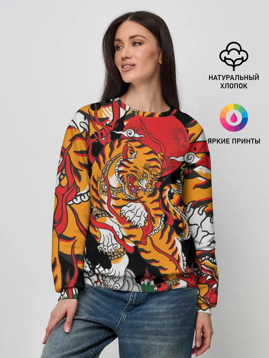 Женский свитшот / Самурайский тигр